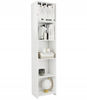 Mobene Moderný regál 40 cm x 180 cm x 30 cm biela